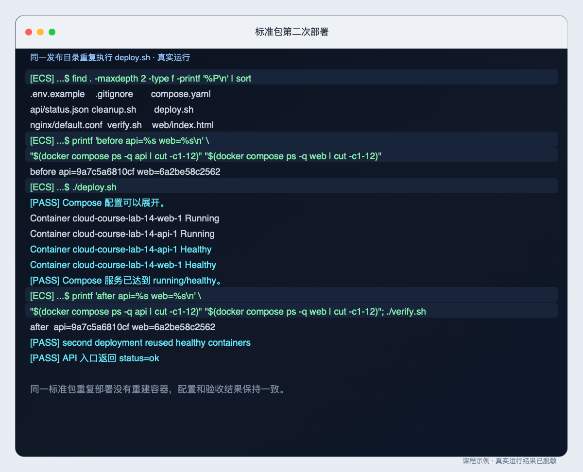 标准包第二次部署的原始整页终端截图